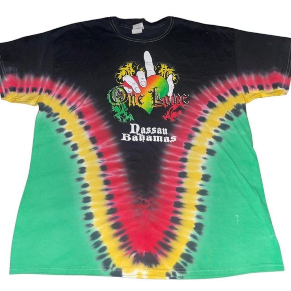 Vintage Shirts Vintage One Love Nassau Bahamas Tie Dye Tshirt Xl